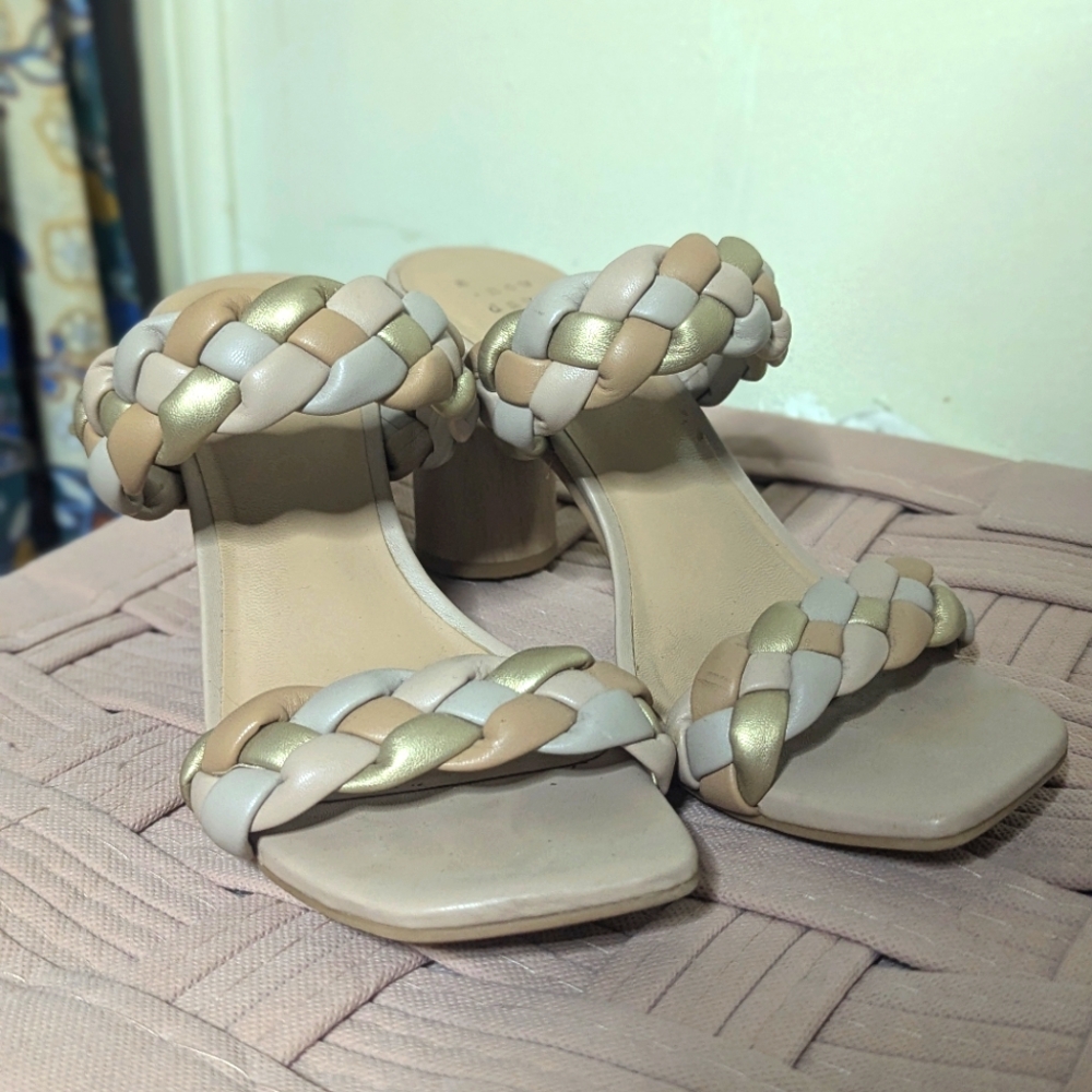 Beige Open toe heels
